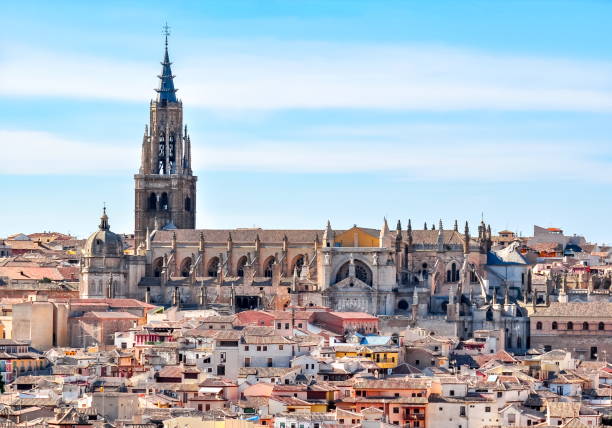 istock Toledo Cathedral above old town roofs, Spain 1127538824