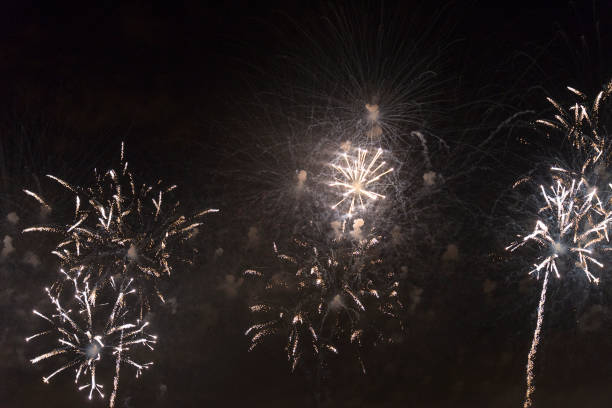 istock Fireworks in the night sky on a holiday. 1127539030