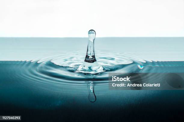 A Drop Of Water Falls On The Surface Stock Photo - Download Image Now - Abstract, Beauty, Beauty In Nature