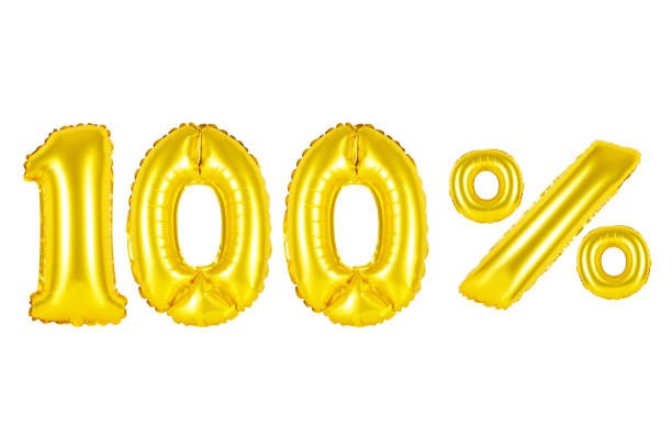 istock Gold alphabet balloons, 100 (one hundred) percent 1127540834