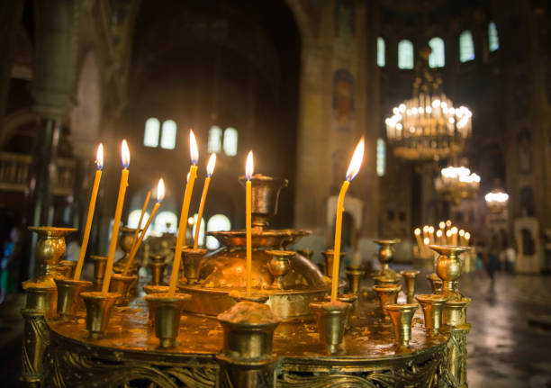 istock candles in a church,Bulgaria. 1127540869