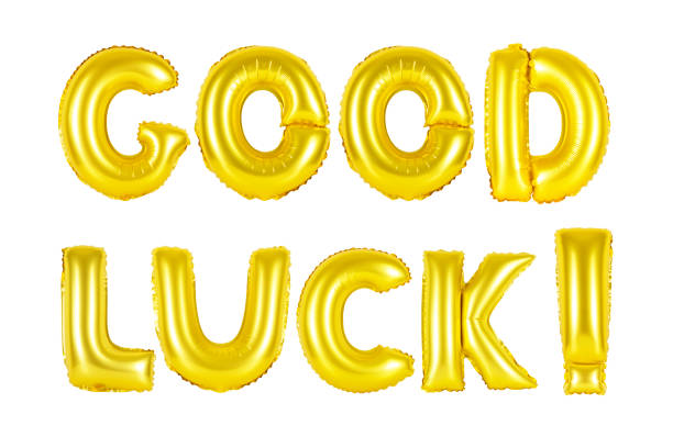 istock Gold alphabet balloons, good luck 1127544649