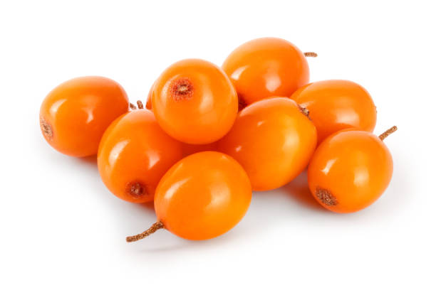 istock Sea buckthorn. Fresh ripe berry isolated on white background macro 1127547030
