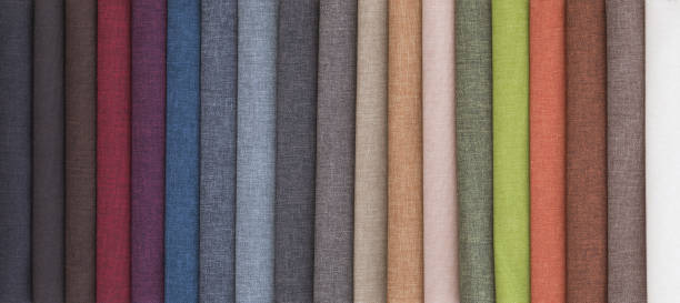 istock Colorful upholstery fabric samples in store 1127547142