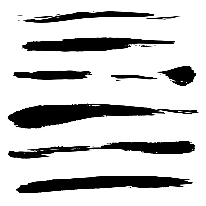 Vector illustration of a collection of Japanese inking and painting brushes