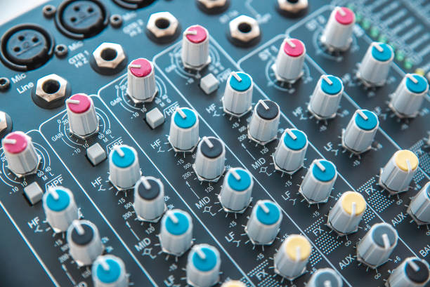 istock Photo of the analog audio mixer 1127560606