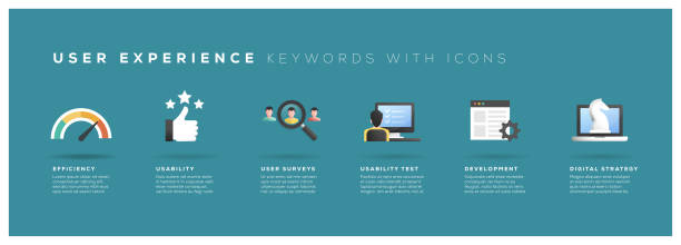 User Experience Keywords with Icons User Experience Keywords with Icons Convenience stock illustrations