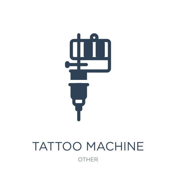 тату машина значок вектор на белом фоне, тату машина т - tattoo gun stock illustrations