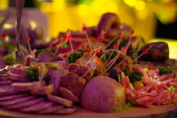 Food arranged at an event