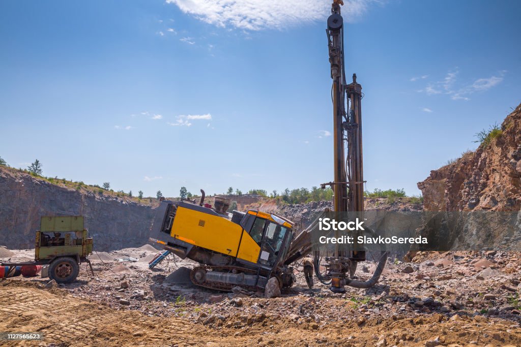 Quarry Rig Deep Surface Drill Rig In A Quarry Open Pit Mining Of Granite Stone ...