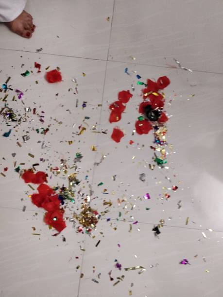 istock Close-up of party confetti on floor 1127568836