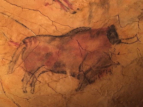 Cave painting mural in northern Spain