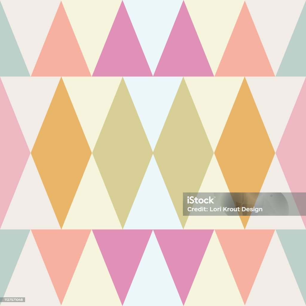 Diamond Pattern 2 Color Colorful Diamonds Seamless Vector Pattern Stock Illustration - Download ...