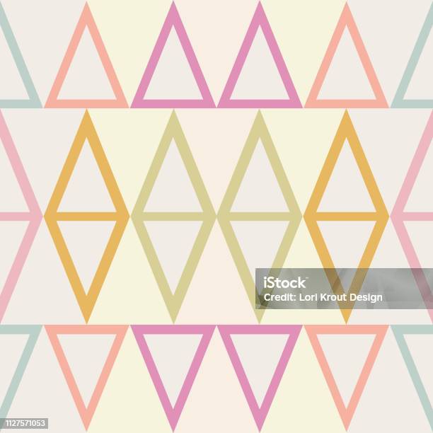 Triangles In Diamond Shapes Seamless Vector Pattern Stock Illustration ...