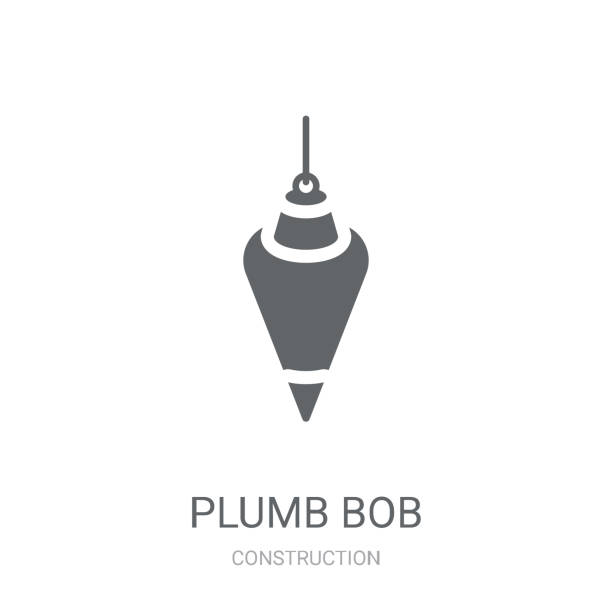 ilustrações de stock, clip art, desenhos animados e ícones de plumb bob icon. trendy plumb bob logo concept on white background from construction collection - plumbline