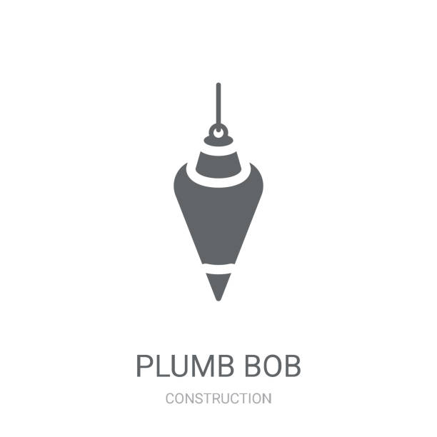 Plumb bob icon. Trendy Plumb bob logo concept on white background from Construction collection Plumb bob icon. Trendy Plumb bob logo concept on white background from Construction collection. Suitable for use on web apps, mobile apps and print media. plumb line stock illustrations