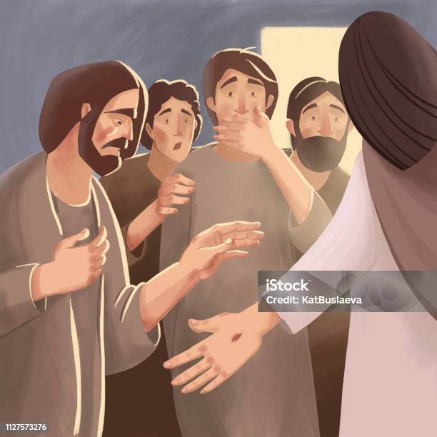 Ilustración de Ilustración De La Biblia Sobre La Resurrección De Jesucristo  Y De La Aparición A