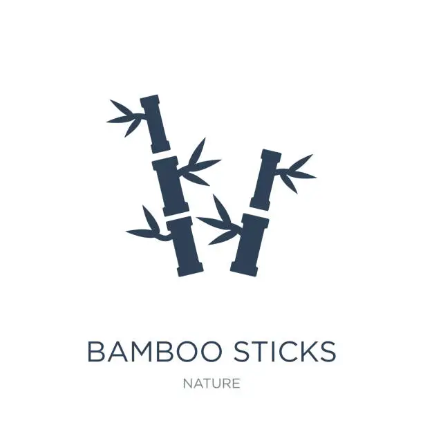 Vector illustration of bamboo sticks icon vector on white background, bamboo sticks tre