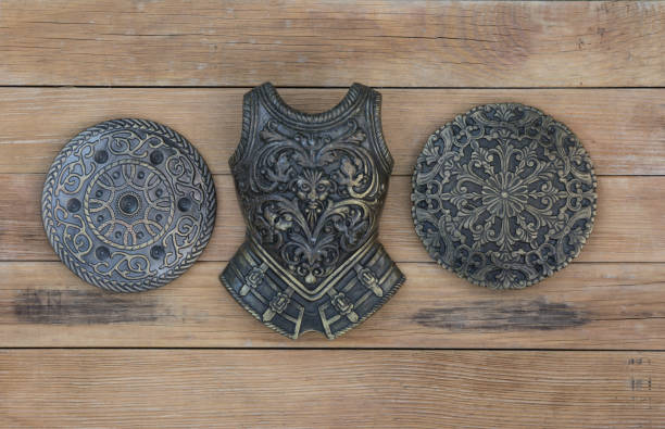 Vintage cast metal plate isolated on white background