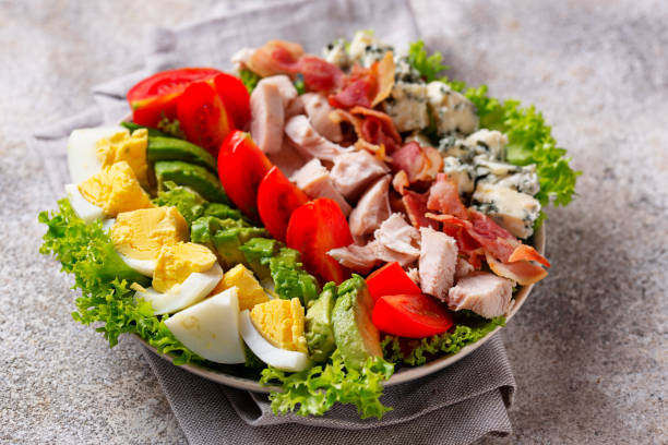istock Cobb salad,  traditional American food 1127579554