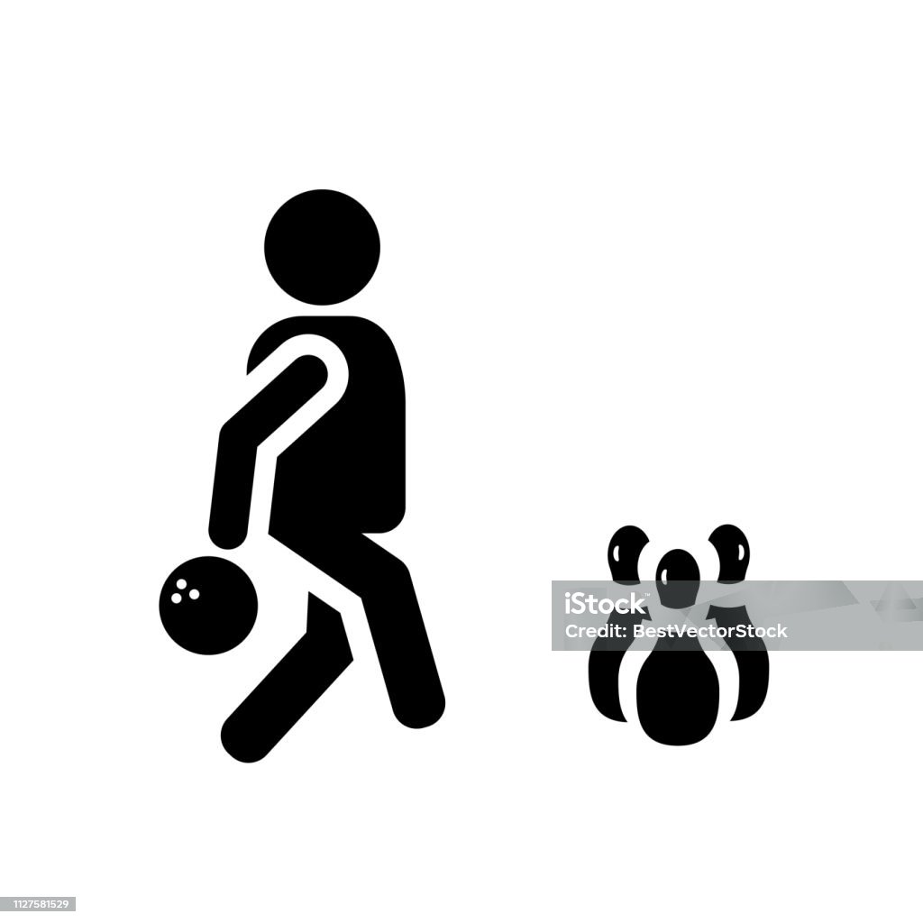 People playing Bowling icon icon. Trendy People playing Bowling logo concept on white background from Recreational games collection People playing Bowling icon icon. Trendy People playing Bowling logo concept on white background from Recreational games collection. Suitable for use on web apps, mobile apps and print media. Abstract stock vector