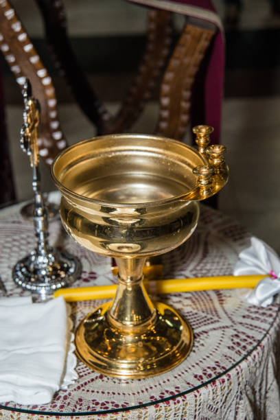 istock Accessories of a priest for Christian baptism 1127586847