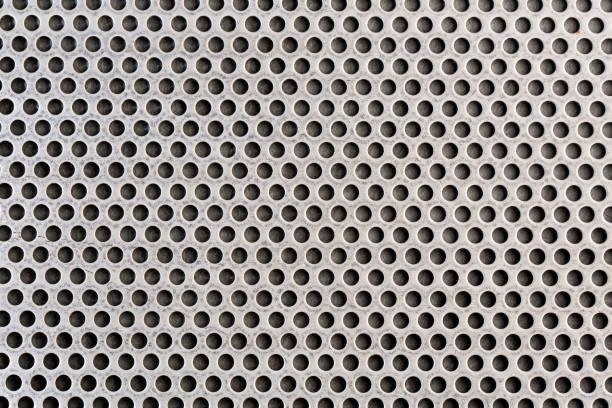 istock Stainless steel punched metal sheet 1127587038