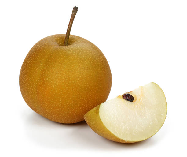 istock Asian pear or Nashi pear on white background 1127587095