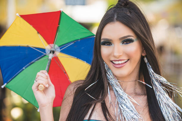 frevo dancer - rainbow umbrella descriptive color multi colored imagens e fotografias de stock