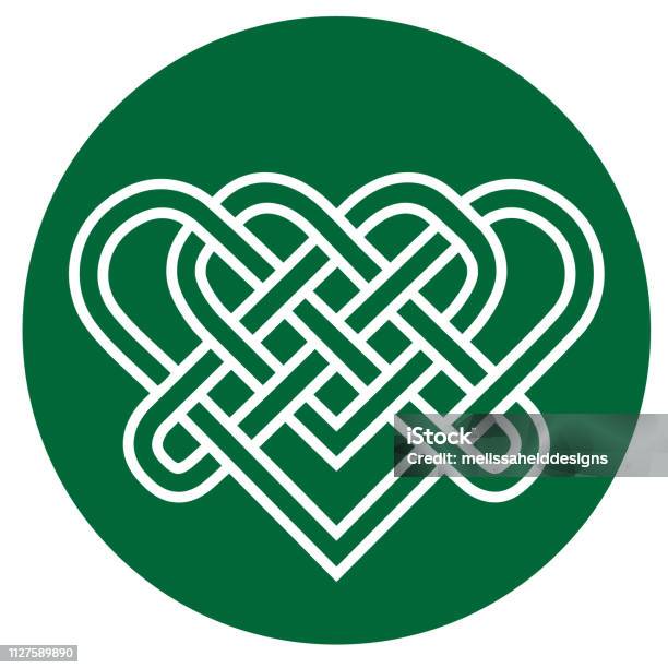 Celtic Knot Heart In Green Circle Stock Illustration - Download Image Now - Celtic Knot, Pattern, Abstract