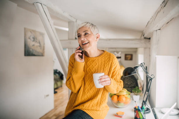 Mature woman talking on phone