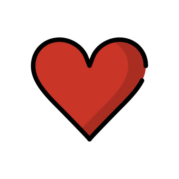 Red heart Red heart or Love Icon in line style. Vector line illustrator meio ambiente stock illustrations