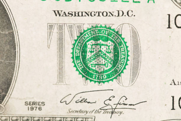 istock Part of american two dollar bill. 1127595309