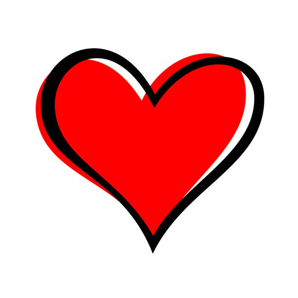 illustrations, cliparts, dessins animés et icônes de coeur de dessinés à la main isolé. élément de conception pour le concept de l’amour. doodle croquis en forme de cœur rouge. - heart shape valentines day vibrant color bright