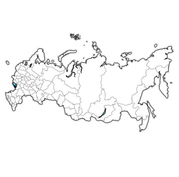 belgorod gebiet auf der landkarte mit den verwaltungsabteilungen von russland - belgorod stock-grafiken, -clipart, -cartoons und -symbole