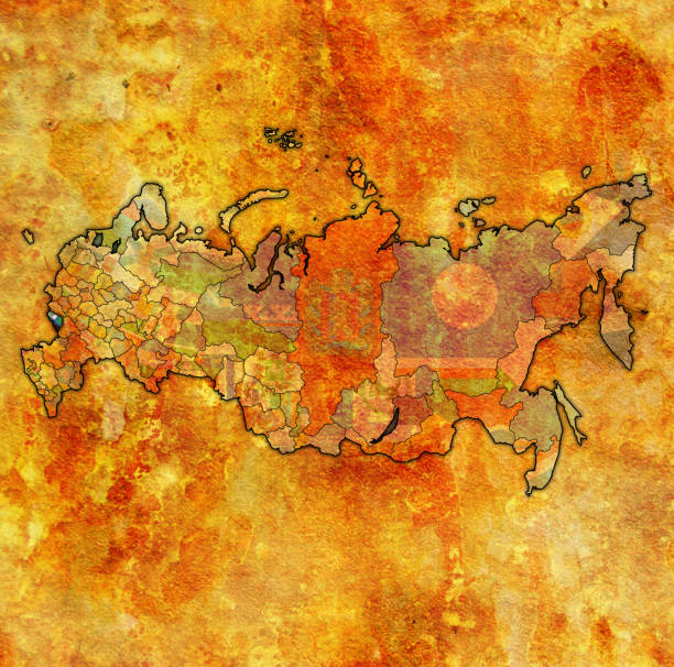belgorod gebiet auf der landkarte mit den verwaltungsabteilungen von russland - belgorod stock-grafiken, -clipart, -cartoons und -symbole