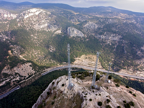 Aerial view of Communication Antennas