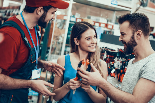 istock Salesmen is Showing New Pliers to Clients 1127602103