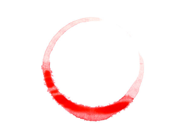 istock Red wine stain isolated on a white background, top view. 1127604317