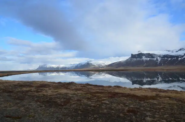 Mountain reflections found on the Snaefellsnes Peninsula in Iceland.