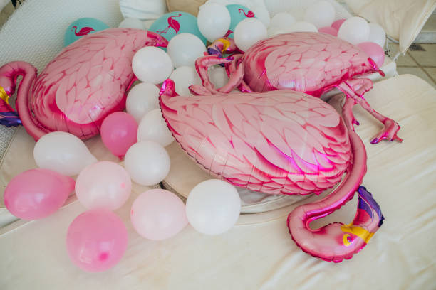 istock flamingo coral inflatable holiday balls pool summer 1127615917