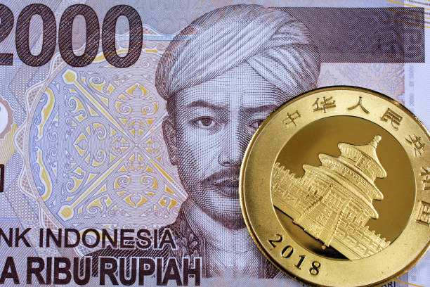 istock An Indonesian 2000 rupiah note with a Chinese gold coin 1127616013