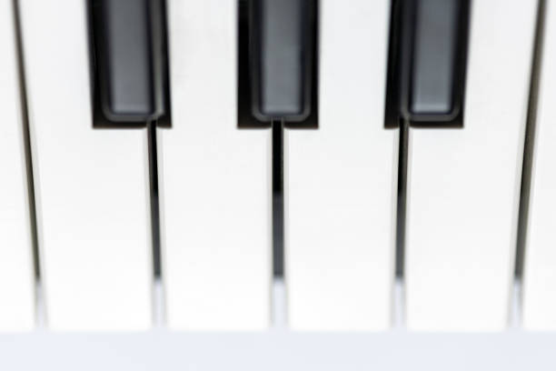 istock Piano keys close up view. Classical music instrument for playing or composing romantic music. Piano or synthesizer keyboard. 1127616340