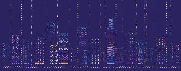 Vector illustration of Evening City Panorama