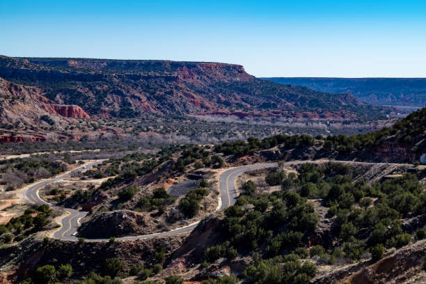 istock State Highway Park Road 5 passing through Palo Duro Canyon State Park 1127617666