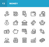 geld-linie-icons-editierbare-schlaganfal
