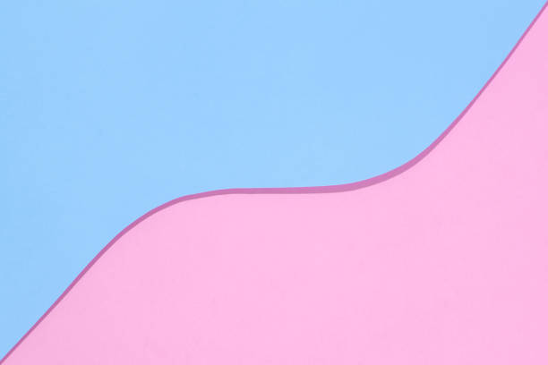 istock Abstract geometric bright double pastel color paper background. 1127620266