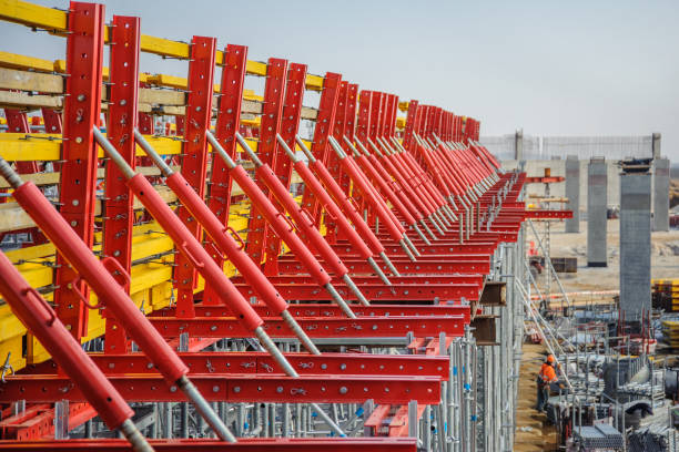 istock Metal beams and wooden beams 1127620475