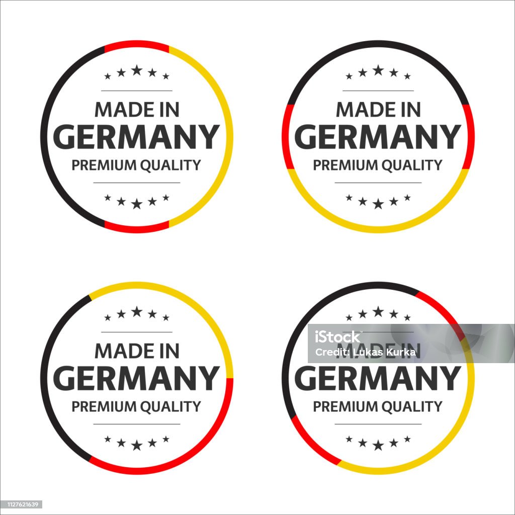 4 독일 아이콘 집합을 영어 타이틀 제작에서 독일 프리미엄 품질 스티커와 기호 흰색 배경에 고립 된 간단한 벡터 일러스트 레이 션 독일에  대한 스톡 벡터 아트 및 기타 이미지 - Istock