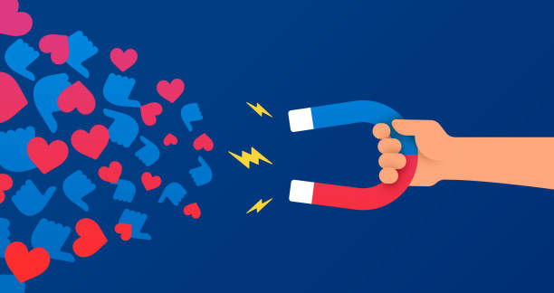 illustrations, cliparts, dessins animés et icônes de les médias sociaux qui influencent et marketing - modèle social